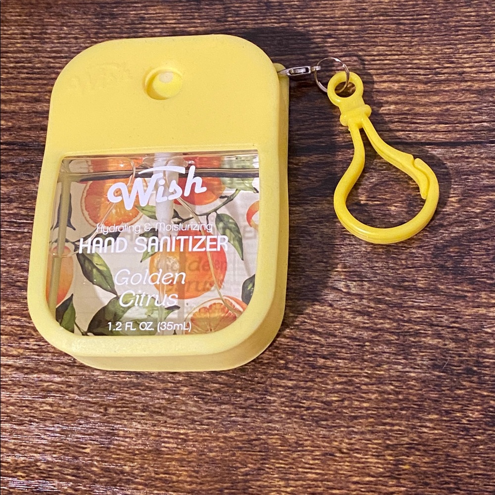 Wish Yellow Hand Sanitizer Pouch with Clip
